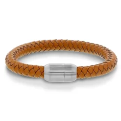 ALEXANDER – Armbånd i lyst brunt skinn