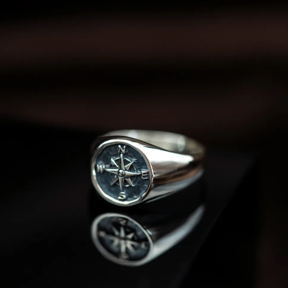 ALEXANDER – Kompass Ring I Sølv