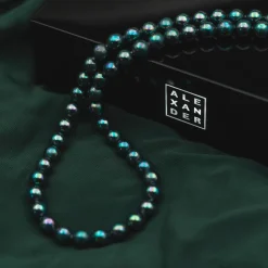 ALEXANDER – Perlekjede med sorte perler – 8 mm