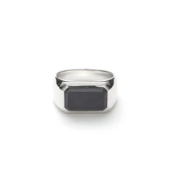 Alexander Lynggaard – Hope Signet Ring Sølv – Rektangel Matt Onyx