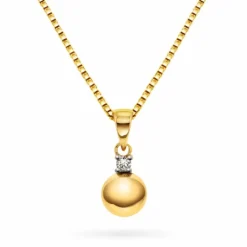 Arne Nordlie – Anheng i 14k gult gull med diamant 0,02ct