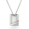 Arne Nordlie – Halssmykke med plate i hvitt gull og 0,01 ct diamant