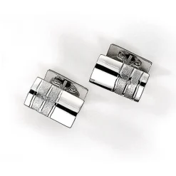 Arne Nordlie – Mansjettknapper i hvitt gull med 2 x 0,01 ct diamant