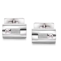 Arne Nordlie – Mansjettknapper i hvitt gull med 2 x 0,01 ct diamant
