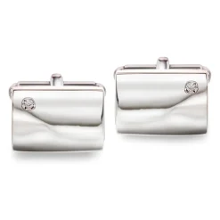 Arne Nordlie – Mansjettknapper i sølv med 2 x 0,02 ct diamant