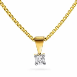 Arne Nordlie – «Min første diamant» smykke i gult gull, 0,05 ct W/P