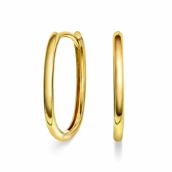 Arne Nordlie – Ovale øreringer i 14k gult gull, 17 mm