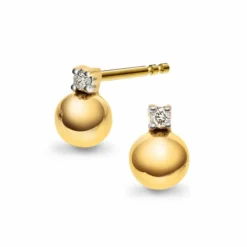 Arne Nordlie – Ørepynt i 14k gult gull med diamant 0,04ct