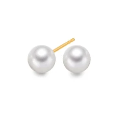 Arne Nordlie – Ørepynt med flat kulturperle og gullstift, 5-5,5 mm