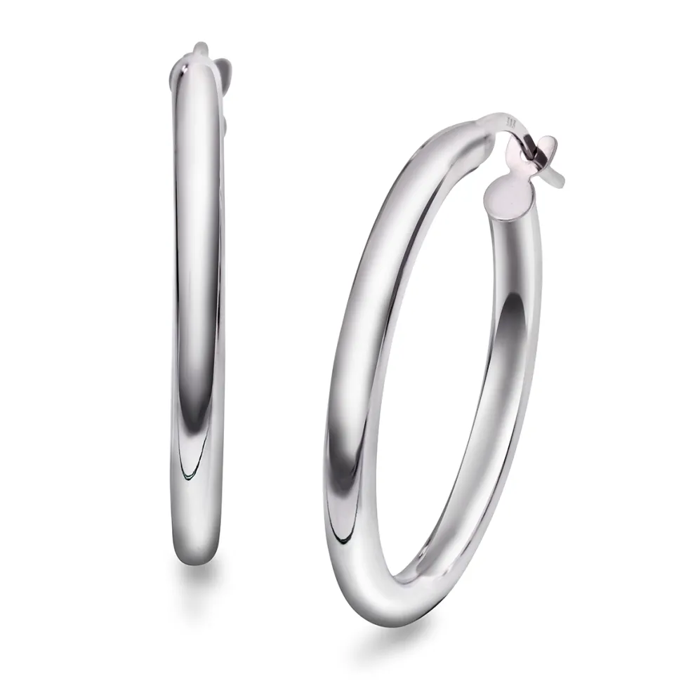 Arne Nordlie – Rund creol i hvitt gull – 20 mm