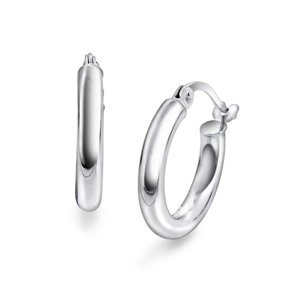 Arne Nordlie – Rund creol i hvitt gull – 10 mm