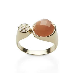 Arven – Bon Bon Avec gullring med månesten og 0,07 ct diamanter