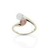 Arven – Bon Bon Duo gullring med prehnite og rosa kvarts