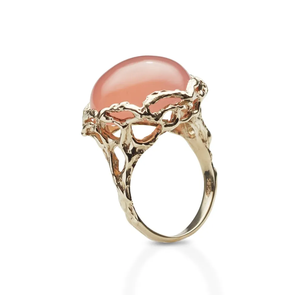 Arven – Bon Bon Royal gullring med rosa kvarts