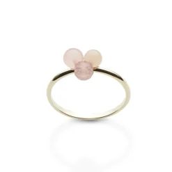 Arven – Bon Bon Triple gullring med rosa topas, månesten og rosa kvarts