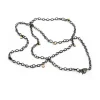 By Birdie – Antique Orbit sort rhodinert sølvkjede med små gult gull charms