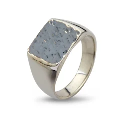 By Birdie – Cushion Hammered – Signetring i sølv