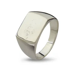 By Birdie – Cushion Polished – Signetring i sølv
