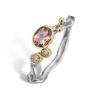By Birdie – Grace Singel ring i polert sølv med rosa turmalin