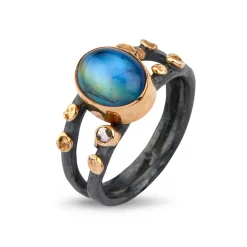 By Birdie – Sølvring Cara Rainbow Moon