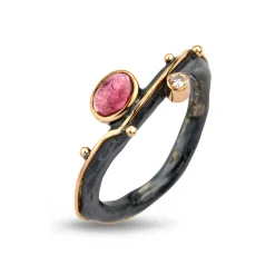 By Birdie – Sølvring Louise Red Tourmaline