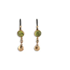 By Birdie – Sophia Peridot ørepynt i sølv og gult gull med 0,12 ct. rose cut diamanter