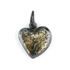 By Birdie – Urban Heart i oksidert sølv og 18k gult gull