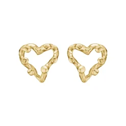 By Birdie – Zenith Open Heart Ørestikker i 14k gult gull