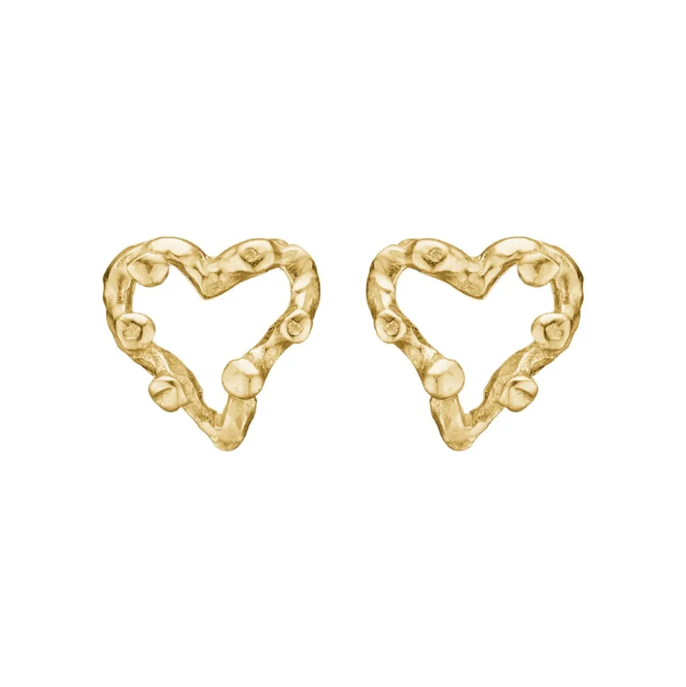 By Birdie – Zenith Open Heart Ørestikker i 14k gult gull