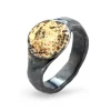 BY BIRDIE Sølv-sort rhodinert ring – Mani Coin