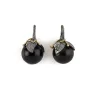 BY BIRDIE-sølv- sort rhodinert-anheng-Urban Leaf Drop med sort onyx 12 mm og gult gull