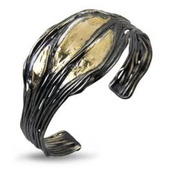BY BIRDIE-sølv-sort rhodinert-armbøyle