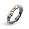 BY BIRDIE-sølv-sort rhodinert-ring-Heritage Golden Wave
