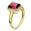 by Gulldia – Ring i 14k gult gull med rhodolitt og diamanter 0,14ct W/SI