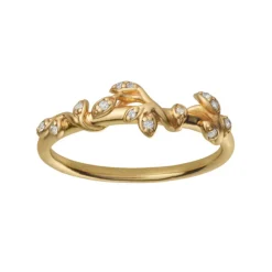 byBiehl – Jungle Ivy Ring Stones Gold – forgylt sølvring