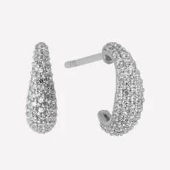 byBiehl – Ocean Flow Hoops Sparkle Small sølv