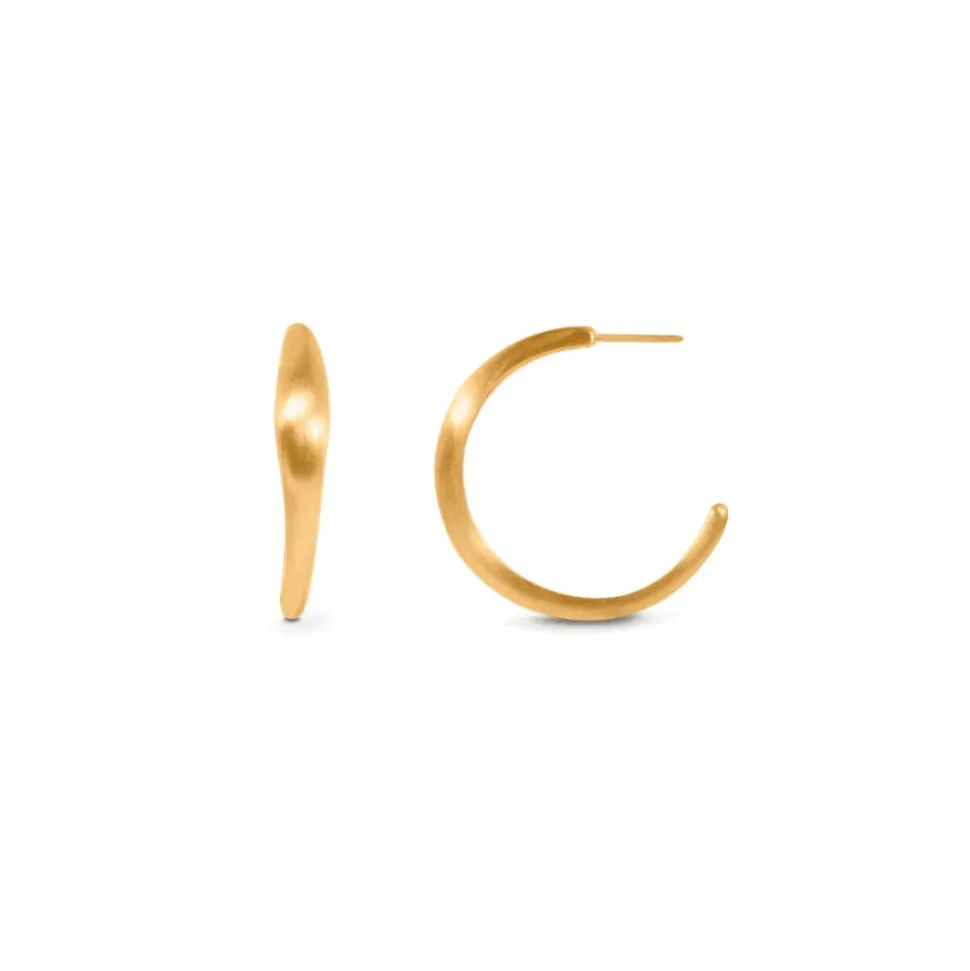 ByBiehl – Ocean flow hoops i forgylt sølv – XL