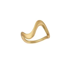 byBiehl – Wave ring large i forgylt sølv. NB: Str 52-58
