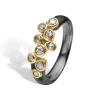 ByBirdie – Ring Elisbeth 9-Rose – 14k gult gull og 925 sølv med 9 roseslip diamanter