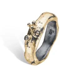 ByBirdie – Ring Sacra Golden – 18k gult gull og 925 sølv med diamanter