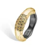 ByBirdie – Ring Sacra Pavè – 14k gult gull og 925 sølv med diamanter