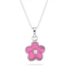 Classic by Gulldia – Anheng i sølv med zirkonia – Rosa Blomst
