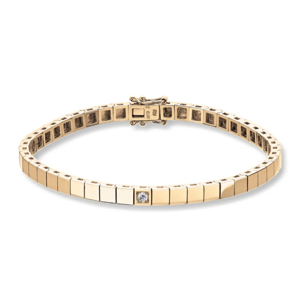 Diamonds by Frisenberg – Allianse armlenke i gult gull m/ 1 diamant 0,05 ct. TW/SI