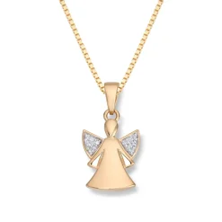Diamonds by Frisenberg – Anheng i 14k gult gull med diamanter – Engel