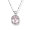 Diamonds by Frisenberg – Anheng i 14K hvitt gull med rosa morganitt og diamanter