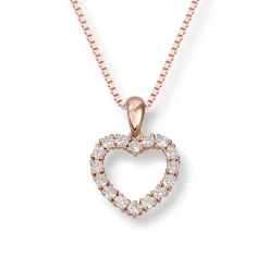 Diamonds by Frisenberg – Anheng i 14K rosegull i hjerteform med diamanter 0,50ct TW/SI1