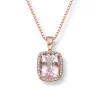 Diamonds by Frisenberg – Anheng i 14K rosegull med rosa morganitt og diamanter