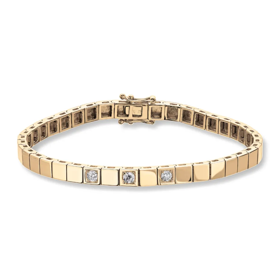 Diamonds by Frisenberg – Allianse armbånd i gult gull med diamanter – Totalt 0,30 ct