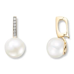 Diamonds by Frisenberg – Anheng i gult gull med diamanter og perle