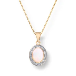 Diamonds by Frisenberg – Anheng i gult gull med opal og diamanter